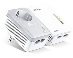 WiFi N300 Powerline Network Adapter Set van 2 - 600 Mbps, 4 Poorten, Plug & Play, geschikt voor alle merken