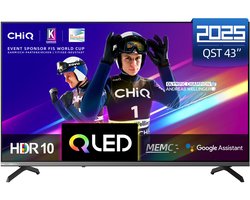 CHiQ U43QST - Smart TV 43 Inch - QLED Pro Google TV - UHD 4K - Randloos Metal Design - Dolby Audio - 2025 Nieuw