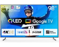 CHiQ U98F8TGPRO - 98 Inch - 4K QLED - 144 Hz - Google Smart TV - Gaming TV