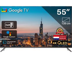 Google Smart TV | TeeView QLED TV 55 inch | 4K Ultra HD | Frameless Design | in Eindhoven geassembleerd | TV55QQG-EU