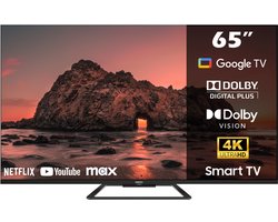 Horizon Smart TV 65 inch QLED - 4K ULTRA HD Televisie - XT Line - Google TV WiFi - Voice Assistant - Frameless Slim Design