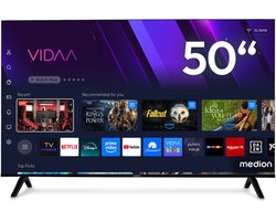 MEDION 125,7 cm (50″) QLED Ultra HD TV (Smart-TV, 4K, Dolby Vision HDR, VIDAA Store, Prime Video, Disney+, DAZN, Paramount+, Dolby Atmos, HbbTV, PVR, Bluetooth, MD 850601)
