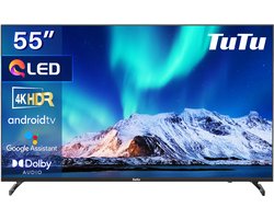TUTU 55 inch (140 cm) 4K UHD Android Smart TV – Frameless Design – Dolby Vision & HDR10 – Google Play Store, Netflix & Disney+ – Ingebouwde Chromecast & Google Assistant – 3x HDMI & 2x USB – Zwart - TUQ55UN1