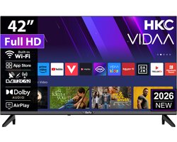 HKC VIDAA Smart TV - LED Full HD - 42 inch/107 cm - AirPlay & Hotelmodus - HDMI x3, USB x2, CI+ - Tripple Tuner DVB-T/T2/S/S2/C - Frameless Design - Geassembleerd in Eindhoven - H42Q1LF-V
