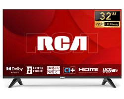 RCA HD LED TV | 32 Inch/81 cm | Frameless | Triple Tuner (DVB-T/T2-C/CI+-S/S2) | HDMI | CI+ | USB Media Player | Hotelmodus | Dolby Audio | In Eindhoven geassembleerd | NRB32HQ1