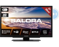 Salora 24LED9109CTS2DVDWIFI - 24 inch (60cm) TV, 12Volt/230Volt, 100Hz HD ready LED Televisie, WiFI, DVD Speler voor caravan en camper