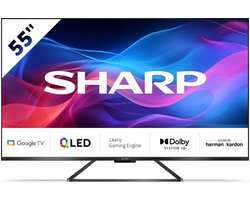 Sharp Aquos 55GR8265 - 55 inch - 144Hz - 4K UHD - QLED met Google TV - 2024