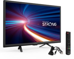 STRONG - HDTV 24” (60 cm) SRT24HE4023 - TV 12V Caravan, camper, boot - Geïntegreerde drievoudige tuner - 2 HDMI-poorten (1 ARC) + 1 USB-poort + Mini-AV + Antenne/Sat-aansluiting - Zwart