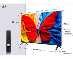 TCL S59K 43S59K tv 109,2 cm (43") Full HD Smart TV Wifi Metallic