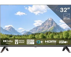 TeeView 32 inch HD LED TV | 3x HDMI | 2x USB | Ingebouwde USB Mediaspeler | Frameless Design | In Eindhoven geassembleerd | TV32QHA-EU