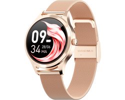Actyve Smartwatch Dames Rosé Goud - Geschikt voor elke smartphone - Horloge dames - Stappenteller - Slaapmonitor - Saturatiemeter - Full Touchscreen