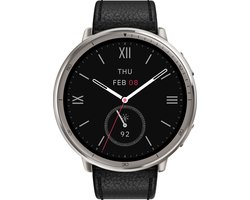Amazfit Active 2 Round - Smartwatch - 44 mm - Black leather