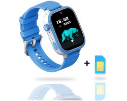 AngelTech Kinder SmartWatch Ultra – Gps Horloge kind – 4G - Smartwatch Kinderen - Slim Size - Inclusief Simkaart - GPS Tracker Kind - 1GB RAM – 8GB ROM - Smartwatch Kids – School Mode – Blauw