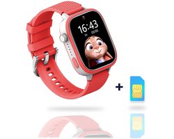 AngelTech Kinder SmartWatch Ultra – Gps Horloge Kind – 4G - Smartwatch Kinderen - Slim Size - Inclusief Simkaart - GPS Tracker Kind - 1GB RAM – 8GB ROM - Smartwatch Kids – School Mode – Roze