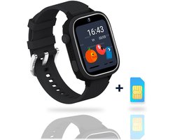 AngelTech Kinder SmartWatch Ultra – Gps Horloge Kind – 4G - Smartwatch Kinderen - Slim Size - Inclusief Simkaart - GPS Tracker Kind - 1GB RAM – 8GB ROM - Smartwatch Kids – School Mode – Zwart