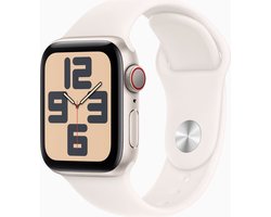 Apple Watch SE 2024 GPS + Cellular 40mm Starlight Aluminium Case with Starlight Sport Band - S/M