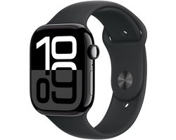 Apple Watch Series 10 - Wifi - 46mm - Zwarte Aluminium Case met Zwart Sportbandje - S/M