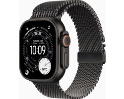 Apple Watch Ultra 3 - Wifi + 5G - 49mm - Black Titanium Case with Black Titanium Milanese Loop - Large