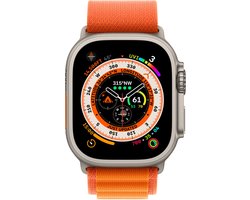 Apple Watch Ultra - 4G/LTE - 49mm - Titanium kast - Oranje Alpine bandje - Large