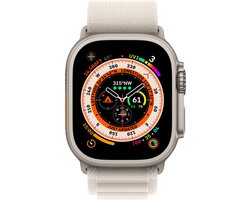 Apple Watch Ultra - 4G/LTE - 49mm - Titanium kast - Sterrenlicht Alpine bandje - Medium