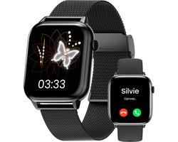 Bizoule Smartwatch Beso - Smartwatch Dames & Heren - 40mm - Horloge met Belfunctie - AMOLED Full HD - Bloeddrukmeter - Stappenteller - Android & iOS - Zwart
