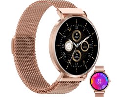 Denver Smartwatch - AMOLED - Hartslagmeter - Saturatiemeter - 100 sportmodi - Milanees bandje - Android iOS - SWC394RO