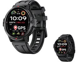 Evy24 GPS Smartwatch Heren – Outdoor Sporthorloge 48mm – Waterdicht – Hardlopen & Fitness Tracker – Smart Notificaties – iOS & Android – Zwart