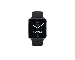Evy24 Smartwatch - Premium Smartwatch - Sporthorloge - Smartwatch Heren en Dames - BT Bellen - Activity Tracker - Gezondheidsmonitor - Stappenteller - Siliconen en Rvs band - Zwart