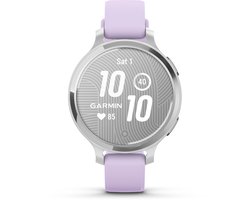 Garmin Lily 2 Active - Smartwatch - 35 mm - Zilverkleurig met een Purple Jasmine Siliconen Bandje