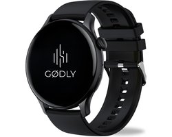 GØDLY® Amoled Smartwatch 46mm - voor Heren & Dames - Stappenteller - Kcal Teller - Slaapmeter & Hartslagmeter - Geschikt voor iOS & Android - Zwart