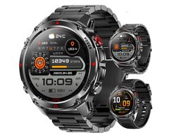 Golden Sound GPS Smartwatch Heren - 1.46'' AMOLED Display - GPS 5 satellieten - 5ATM Waterdicht - 100+ sportmodi - Belfunctie - Barometer - Stappenteller - Bloeddrukmeter - Hartslagmeter - 540 mAh - Dark Grey