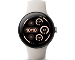 Google Pixel Watch 3 - Smartwatch - 45mm - Zilver/Wit