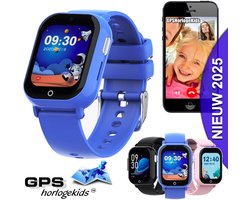 GPSHorlogeKids© - smartwatch kinderen - GPS horloge kind – kleinste model 2025 – kinder smartwatch - 4G videobellen - spatwaterdicht - SOS alarm - incl. SIM - PAX Blauw