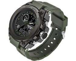Heren Horloges Sport Outdoor Waterdichte Militaire Horloge voor Mannen Tactisch Horloge Analoge Digitale Datum Alarm Stopwatch Multifunctionele Tactiek Groot Gezicht Horloge voor Mannen