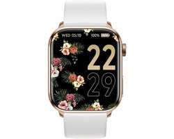 Ice-Watch - Ice smart 2.0 Rose-Gold White - Roze rechthoekig verbonden horloge met witte siliconen horlogeband voor dames (1.96 inch)