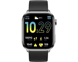 Ice-Watch - Ice smart 2.0 Silver Black - Rechthoekig zilver horloge met zwarte siliconen band voor heren (1,96 inch)