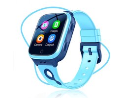 ISHIVA® GPS Horloge Kind geschikt voor Simkaart (4G GPS)–Smartwatch Kinderen met HD-camera & Videobellen - Kinder Smartwatch - 1000 mAh Long Battery–IP65 Waterdicht–SOS Knop–School Mode-Veilige Zones-GPS Tracker–2 Jaar Garantie–Blauw