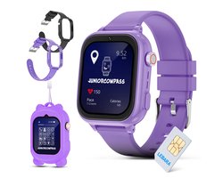 JuniorCompass Smartwatch Kinderen - GPS Tracker - Vanaf 8 jr - SOS Functie - Sinterklaas - Stappenteller - Incl Simkaart