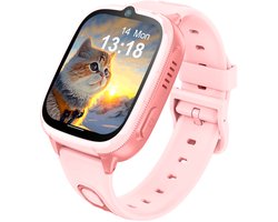 Mayni SmartWatch 4G - Smartwatch Kinderen - Kinder Smartwatch - GPS Tracker - Bellen/Videobellen - SOS - SIM - Waterdicht - Roze