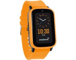 One2track Connect UP oranje | GPS horloge voor kinderen | Bekijk de locatie van je kind. Stel veilige zones in. En videobellen met de leukste smartwatch voor kinderen