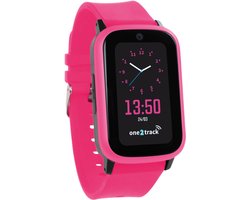One2track Connect UP roze | GPS horloge voor kinderen | Bekijk de locatie van je kind. Stel veilige zones in. En videobellen met de leukste smartwatch voor kinderen