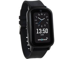 One2track Connect UP zwart | GPS horloge voor kinderen | Bekijk de locatie van je kind. Stel veilige zones in. En videobellen met de leukste smartwatch voor kinderen