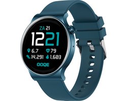 OOQE WATCH CS PRO - Smartwatch Heren en Dames | Geschikt voor iOS en Android | 10 kleuren | HD | Notificaties | Gezondheidsanalyse | Sportanalyse | GPS Koppeling | Bellen | Muziek/Audio Luisteren | Spelletjes | Ergonomisch | Nederlandstalig | Blauw
