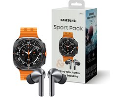 Samsung Sport Pack (Galaxy Watch Ultra + Galaxy Buds 3 Pro) - Smartwatch - 47mm - E-simkaart - Titanium Silver