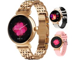 Synyq Elara - 1.04 inch AMOLED Smartwatch Dames - 3 bandjes - Stappenteller - Slaapmonitor -Hartslagmeter - Multisport - Geschikt voor Android en iOS