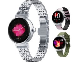 Synyq Elara Smartwatch Dames - 35mm - 3 bandjes - Amoled Scherm - Stappenteller - Slaapmonitor -Hartslagmeter - Multisport - Geschikt voor Android en iOS