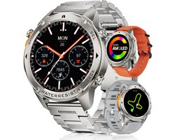 Synyq GPS Pro - GPS Smartwatch Heren - 3 Bandjes - 53mm - AMOLED Scherm - 5ATM Waterdicht - Belfunctie - 170+ Sportmodi - Stappenteller - Hartslag, Slaapmeter, SpO2 - Smartwatch Heren - Sport Horloge - IOS & Android