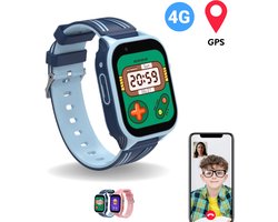 WB Goods Kinder Smartwatch - GPS Horloge Kind - Smartwatch Kinderen - Kinder GPS Tracker - 4G & SMS - Blauw - Met Nederlandse Taal