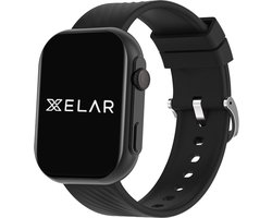 Xelar Slim - Smartwatch - Heren & Dames - Horloge - Bellen - Hartslagmeter, Saturatiemeter & Bloeddrukmeter - Kcal Teller - HD Touch Screen - Geschikt voor iOS & Android - Zwart