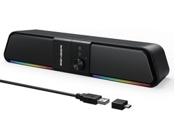 2-in-1 Bluetooth PC Luidsprekers met RGB Licht - Soundbar voor Monitor & Desktop